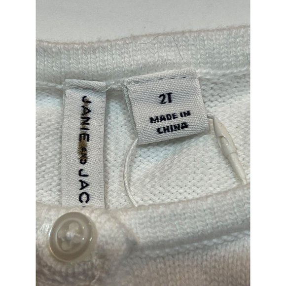 NWT JANIE AND JACK Baby Girl Cardigan Sweater 2T White Ruffle Button - Picture 3 of 5